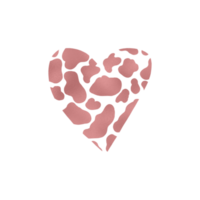 Pink Cow Pattern Heart png
