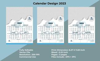 2023 Full Set Wall Calendar Design Template vector