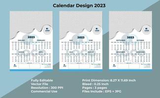 2023 Full Set Wall Calendar Design Template vector