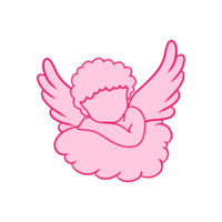 cupido rosa desenhado a mão png