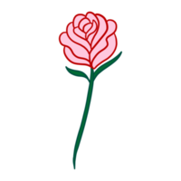 Pink Rose Hand Drawn png