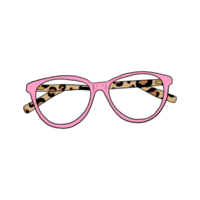 rosa Brille mit Leopardenmuster png