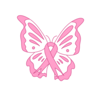 Pink Ribbon With Butterfly Wings png