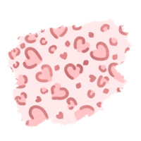fundo de impressão de leopardo de coração rosa png
