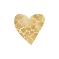 corazón de patrón de jirafa de oro png