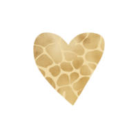 coeur motif girafe or png