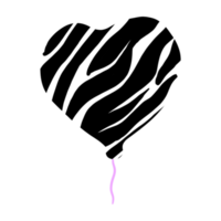 zebra mönster hjärta ballong png