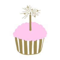 Pink Cupcake With Candle png