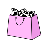 bolsa de compras con estampado de vaca png