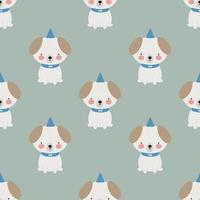 Seamless pattern with cute Dog. Vector illustration. For card, posters, banners, printing on the pack, printing on clothes, fabric, wallpaper.