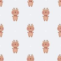 Seamless pattern with cute Deer. Vector illustration. For card, posters, banners, printing on the pack, printing on clothes, fabric, wallpaper.