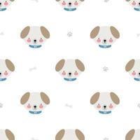 Seamless pattern with cute Dog. Vector illustration. For card, posters, banners, printing on the pack, printing on clothes, fabric, wallpaper.