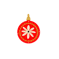 bola de navidad flor roja png