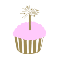 Purple Cupcake with Candle png