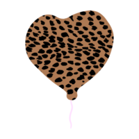 gepard mönster hjärta ballong png