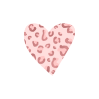 corazón con estampado de leopardo rosa png