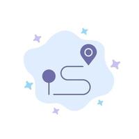 Location Map Navigation Pin Blue Icon on Abstract Cloud Background vector