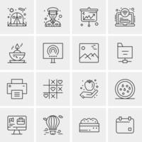 16 iconos universales de negocios vector ilustración de icono creativo para usar en proyectos relacionados con la web y dispositivos móviles