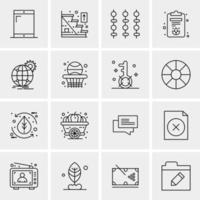 16 iconos de negocios universales vector ilustración de icono creativo para usar en proyectos relacionados con la web y dispositivos móviles