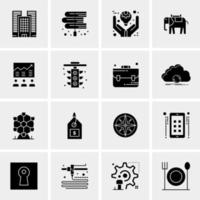 16 iconos de negocios universales vector ilustración de icono creativo para usar en proyectos relacionados con la web y dispositivos móviles