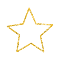 Yellow Star Glitter Outlined png