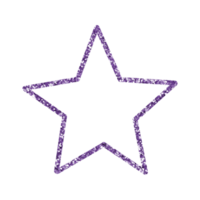 Violet Star Glitter Outlined png