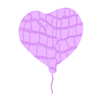 balão de coração com estampa de jacaré roxo png
