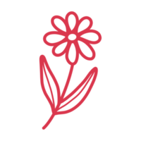 Red Flower Outlined png