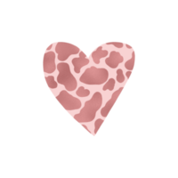 corazón de patrón de vaca rosa png