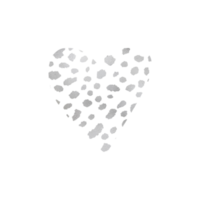 corazón de patrón dálmata plateado png