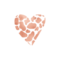Copper Cow Pattern Heart png