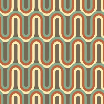 Retro geometric seamless pattern in style 50s-70s