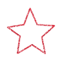 glitter estrela vermelha delineado png