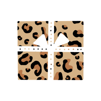 Leopard Print With White Ribbon Present 14968393 PNG