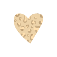 coeur imprimé léopard doré png