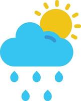 Cloud Sun Rain Vector Icon Design