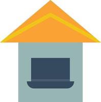 Laptop House Vector Icon Design