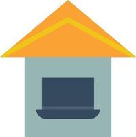 Laptop House Vector Icon Design