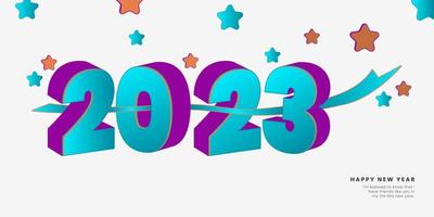 Set number, Happy New Year 2023 text design. vector
