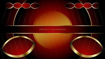 Abstract futuristic red and gold circle interface background. vector