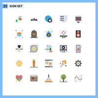 Set of 25 Modern UI Icons Symbols Signs for shield protect landscape internet control Editable Vector Design Elements