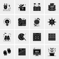 16 iconos de negocios universales vector ilustración de icono creativo para usar en proyectos relacionados con la web y dispositivos móviles