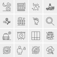 16 iconos de negocios universales vector ilustración de icono creativo para usar en proyectos relacionados con la web y dispositivos móviles