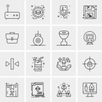 16 iconos de negocios universales vector ilustración de icono creativo para usar en proyectos relacionados con la web y dispositivos móviles