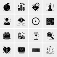 16 iconos de negocios universales vector ilustración de icono creativo para usar en proyectos relacionados con la web y dispositivos móviles