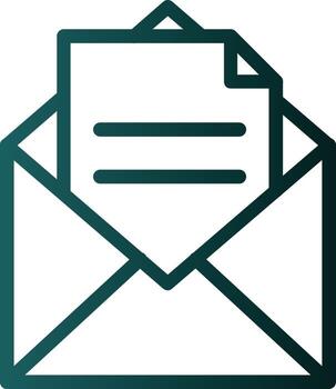 Envelope Open Text Vector Icon Design