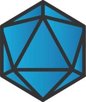 diseño de icono de vector de dados d20