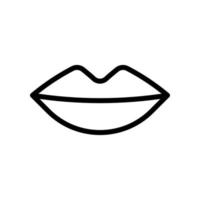 Lips icon in line style design isolated on white background. Editable stroke. vector
