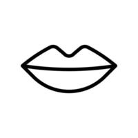 icono de labios en el diseño de estilo de línea aislado sobre fondo blanco. trazo editable. vector