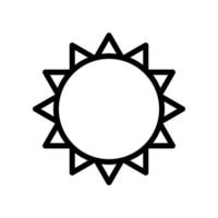 icono de sol en el diseño de estilo de línea aislado sobre fondo blanco. trazo editable. vector